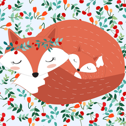Vintage Lovely Sleeping Fox Sticker