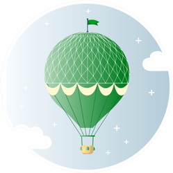 Vintage Retro Hot Air Balloon Sticker