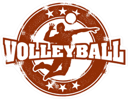 Vintage Style Volleyball Spike Sticker