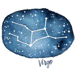 Virgo Zodiac Sign In The Shape Of Star Constellation Sticker