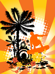 Wakeboarder in Summer Sticker