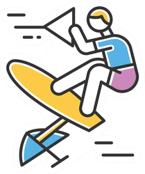Wakeboarding Color Icon Sticker