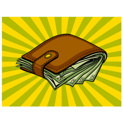 Wallet of Cash Pop Art Style Sticker
