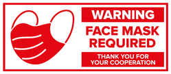 Warning Face Mask Required Sticker