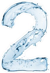 Water Splash Font Number 2 Sticker