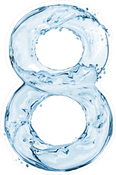 Water Splash Font Number 8 Sticker