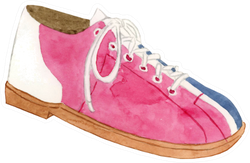 Watercolor Bowling Shoe Illustration Sticker