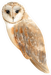 Watercolor Brown Owl Sticker