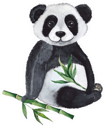 Watercolor Compositions With Pandas Sticker