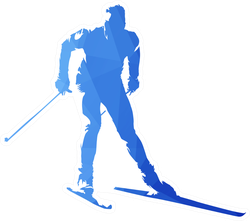Watercolor Cross-country Skiing Sticker