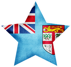 Watercolor Fiji Flag Star Sticker