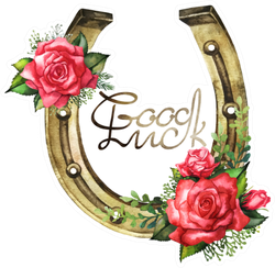 Watercolor Horseshoe With Red Roses Sticker