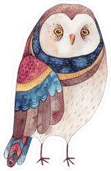 Watercolor Owl Sticker
