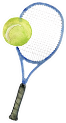 Watercolor Sketch Of Tennis Racquet Sticker