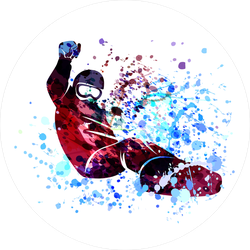 Watercolor Snowboarder Sticker