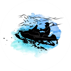 Watercolor Snowmobiling Sticker