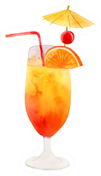 Watercolor Summer Cocktail Sticker