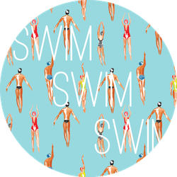 Watercolor Swimmer Men And Women Sticker