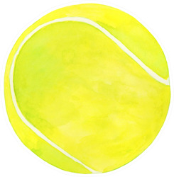 Watercolor Tennis Ball Illustration Sticker