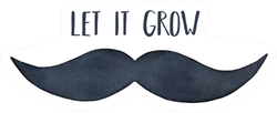Watercolour Silhouette Of Man Mustache Let It Grow Sticker