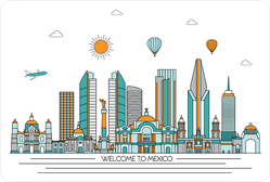 Welcome To Mexico Detailed Skyline Sticker