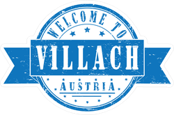 Welcome To Villach Austria Ribbon Stamp Sticker