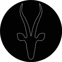 White Antelope Silhouette On Black Sticker