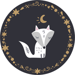 White Arctic Fox Kit At Night Sticker
