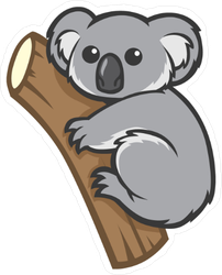 Wide Eyed Koala On A Tree Sticker
