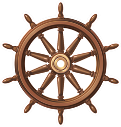 Wooden Boat Steering Wheel Sticker
