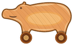 Wooden Hippo Icon Sticker