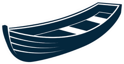 Wooden Row Boat Drawing Sticker