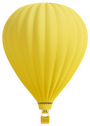 Yellow Hot Air Balloon Sticker