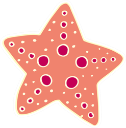 Yellow Line Starfish Sticker