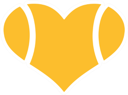 Yellow Tennis Ball Heart Sticker