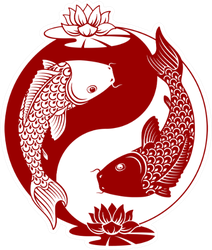 Yin Yang Koi Fish Illustration Sticker