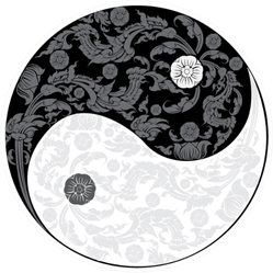 Yin-yang With Thai Traditional Fine Arts Sticker