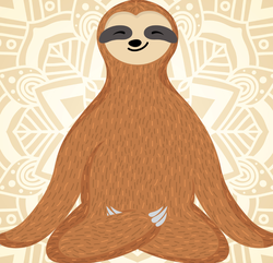 Yoga Sloth In Lotus Pose Sticker