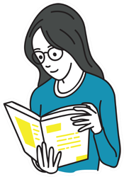 Young Woman Holding And Reading Book Simple Sticker