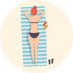 Young Woman Lying On A Beach Towel Sticker