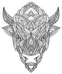 Zentagle Bison Head Sticker