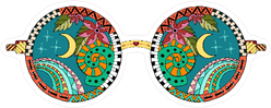 Zentangle Hippie Glasses Sticker