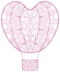 Zentangle Pink Balloon In Heart Shape Sticker
