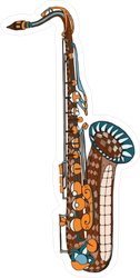 Zentangle Saxophone Sticker