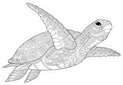 Zentangle Sea Turtle Sticker