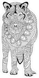 Zentangle Wolf Sticker