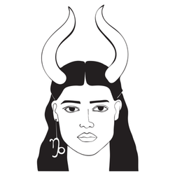 Zodiac Sign Illustration - Capricorn Woman Sticker