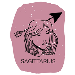 Zodiac Sign Sagittarius With Girl Trendy Sticker