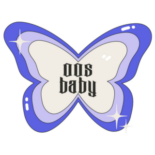 00s Baby Gothic Lettering Cute Butterfly Sticker