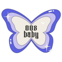 00s Baby Gothic Lettering Cute Butterfly Sticker